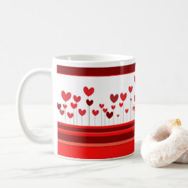 Taza De Café Día de San Valentín de corazones en ramas