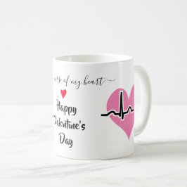 Taza De Café Día de San Valentín de enfermería pulso de latido