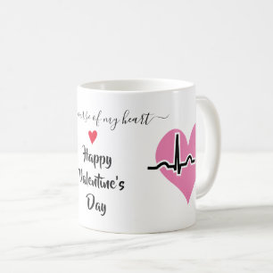 Taza De Café Día de San Valentín de enfermería pulso de latido