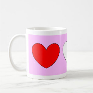 Taza De Café Día de San Valentín de los corazones blancos rojos