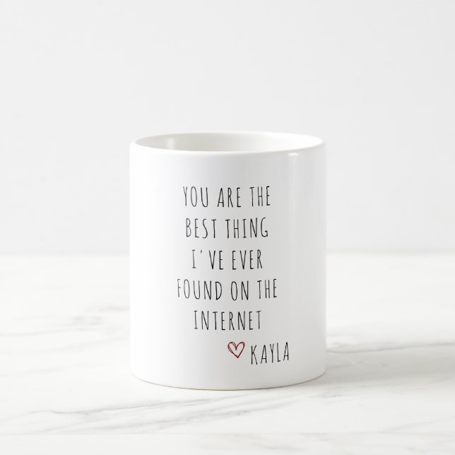 Taza De Café Día de San Valentín de Novio Moderno Mug (Centro)
