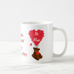 Taza De Café Día de San Valentín de osito de peluche personaliz