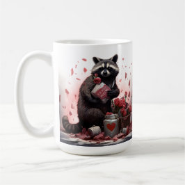 Taza De Café Día de San Valentín de poesía de Raccoon basura