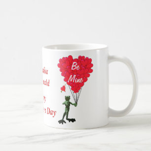 Taza De Café Día de San Valentín de rana lindo personalizado