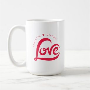 Taza De Café Día de San Valentín del corazón de amor rojo