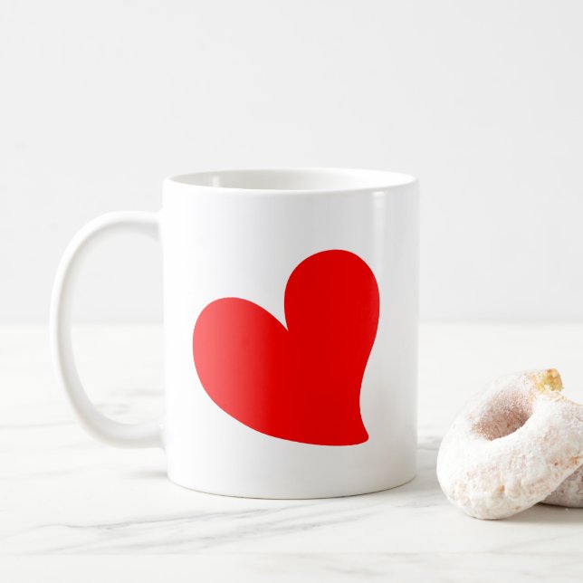 Taza De Café Día de San Valentín DEL CORAZÓN ROJO TRENDY (Con donut)