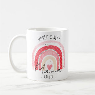 Taza De Café Día de San Valentín del Mundo Mejor Mamá Arcoíris