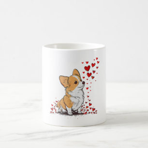 Taza De Café Día de San Valentín del perro Corgi lindo Día de S