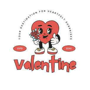 Taza De Café Día de San Valentín del personaje rojo retro lindo