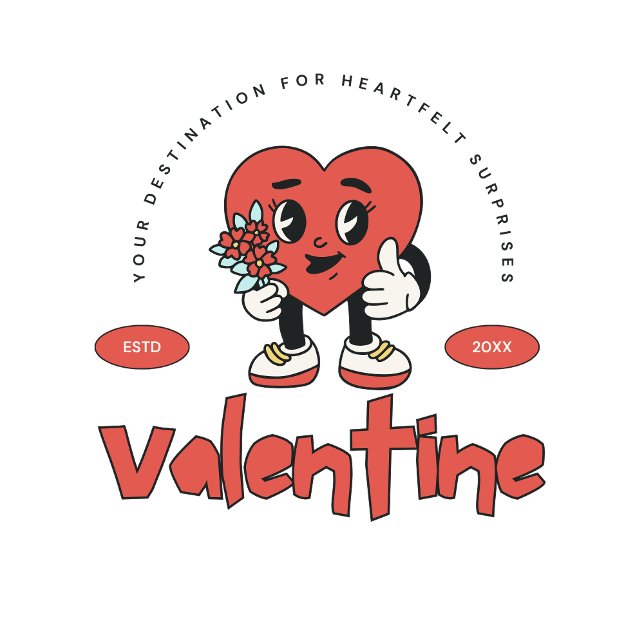 Taza De Café Día de San Valentín del personaje rojo retro lindo (retro cute valentine lovers mug)