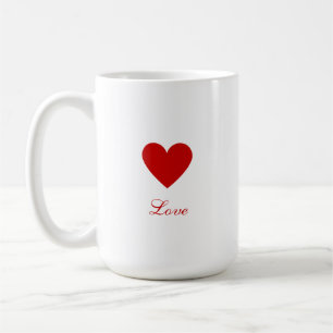 Taza De Café Día de San Valentín Elegante Corazón Rojo de Amor