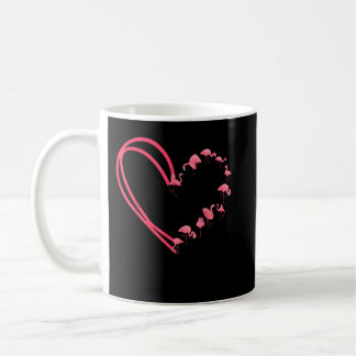Taza De Café Día de San Valentín Flamingo Valentine Heart Shape
