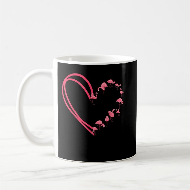 Taza De Café Día de San Valentín Flamingo Valentine Heart Shape (Izquierda)