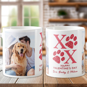 Taza De Café Día de San Valentín fotográfico XOXO Mascota lindo