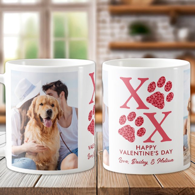 Taza De Café Día de San Valentín fotográfico XOXO Mascota lindo (Subido por el creador)