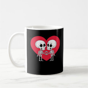 Taza De Café Día de San Valentín Funny Skeleton Hand Heart