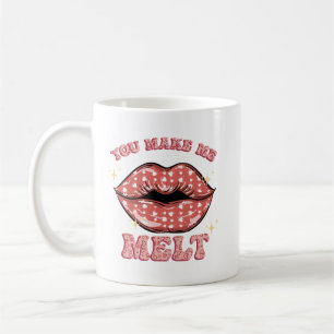 Taza De Café Día de San Valentín Labios Beso Me Derrite