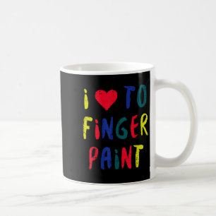 Taza De Café Día de San Valentín Me Encanta Pintar con los Dedo