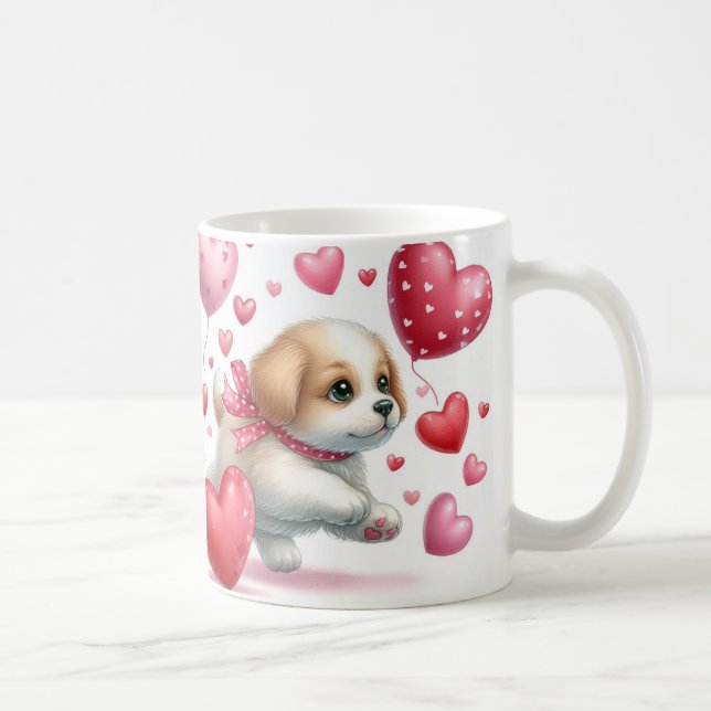 Taza De Café Día de San Valentín Puppy Love (Derecha)