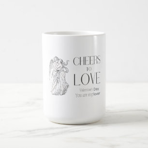 Taza De Café Día de San Valentín – Querubines Vintage y Mensaje