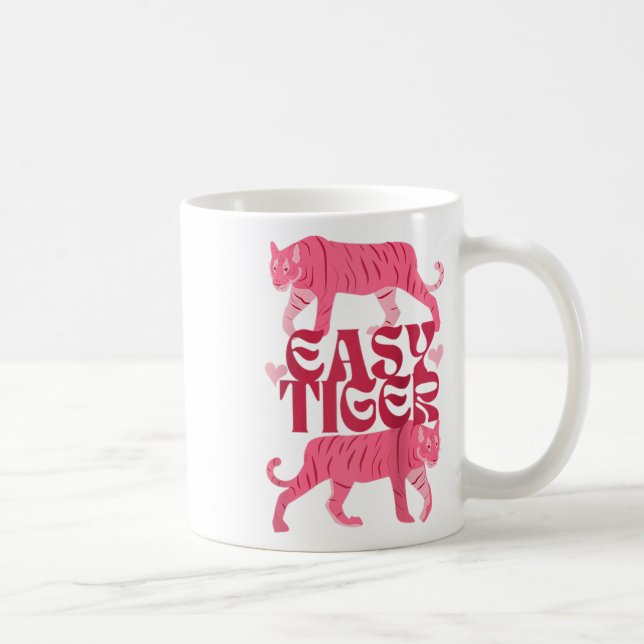 Taza De Café Día de San Valentín Retro Easy Tiger Boho Tattoo S (Derecha)