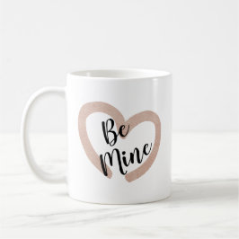 Taza De Café Día de San Valentín Sé Mía Corazón Rosa Lindo