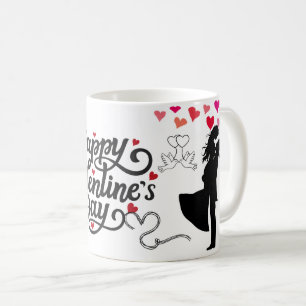 Taza De Café Día de San Valentín Silueta Romántica