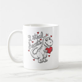 Taza De Café Día de San Valentín T Rex Dinosaurio Robando Coraz