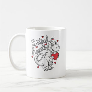 Taza De Café Día de San Valentín T Rex Dinosaurio Robando Coraz