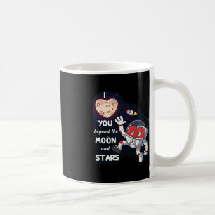 Taza De Café Día de San Valentín Te Amo Más Allá de la Luna y l