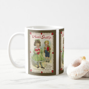 Taza De Café Día de San Valentín Victoriano Antiguo, Niños Tími
