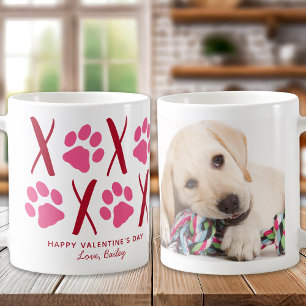Taza De Café Día de San Valentín XOXO Mascota lindo Perro foto