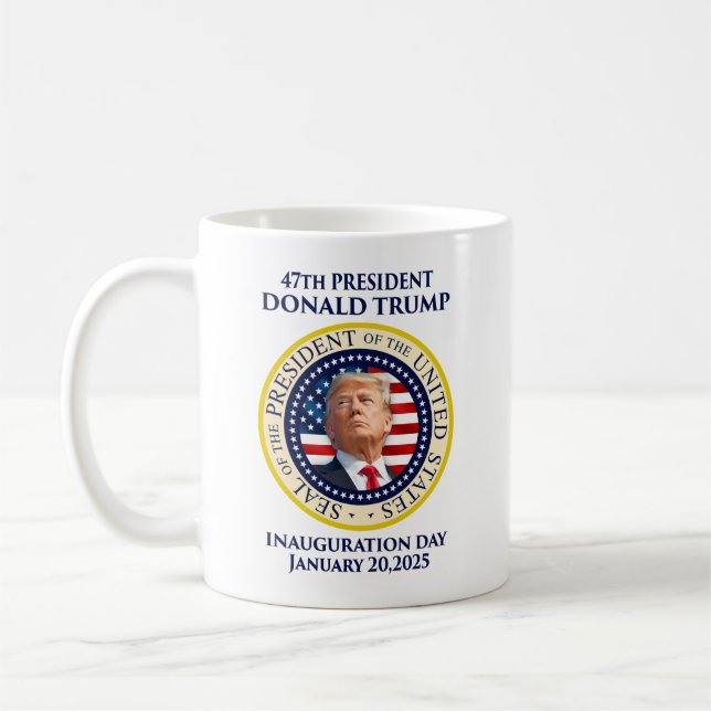 Taza De Café Día de toma de mando del presidente Trump 47 (Izquierda)