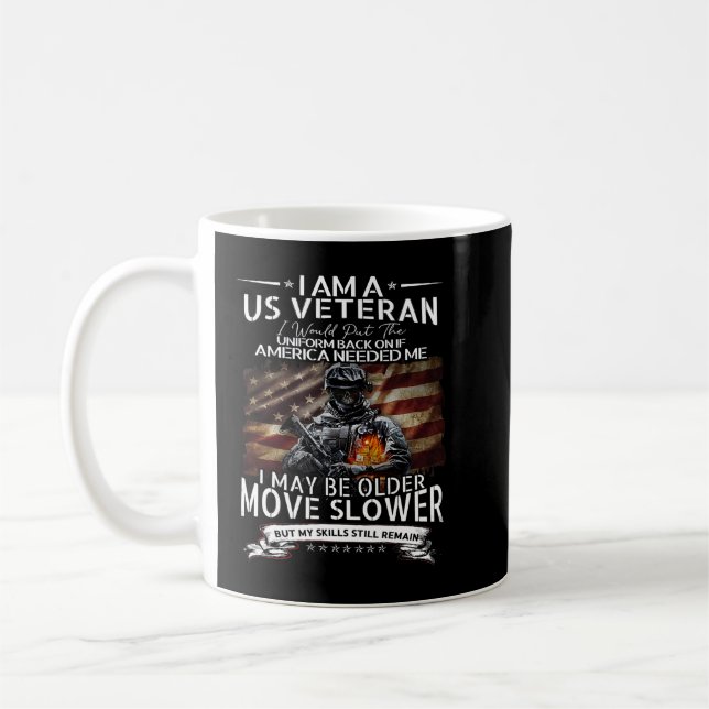 Taza De Café Día de veteranos veteranos de la bandera de los Es (Izquierda)