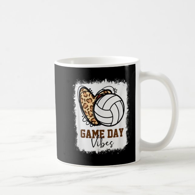 Taza De Café Día de voleibol con sangre Vibes Voleibol Mom (Derecha)