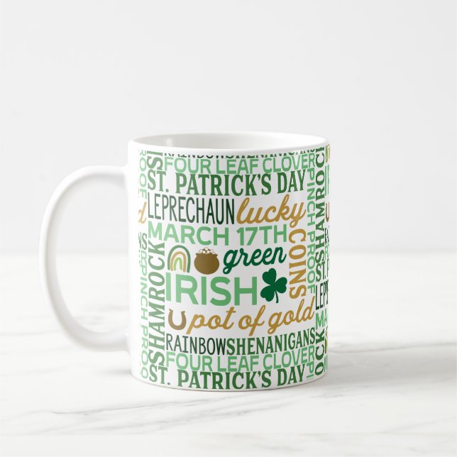 Taza De Café Día del Arte de Word en San Patricio (Izquierda)