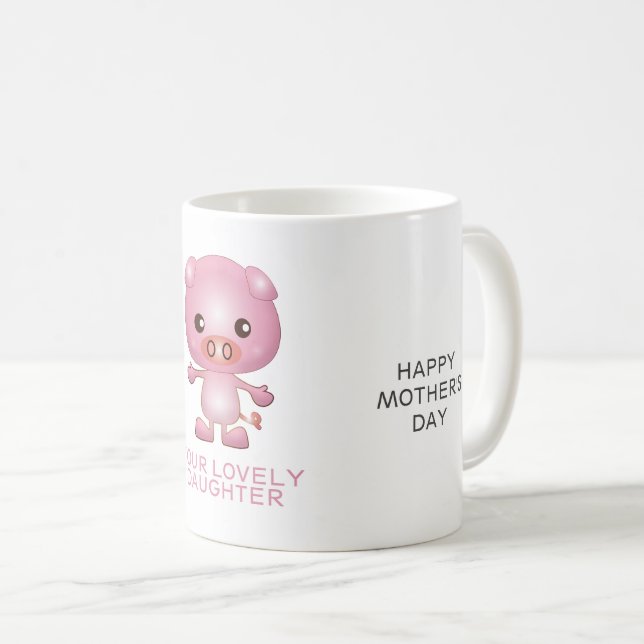 Taza De Café Día del Cerdo personalizado (Anverso derecho)