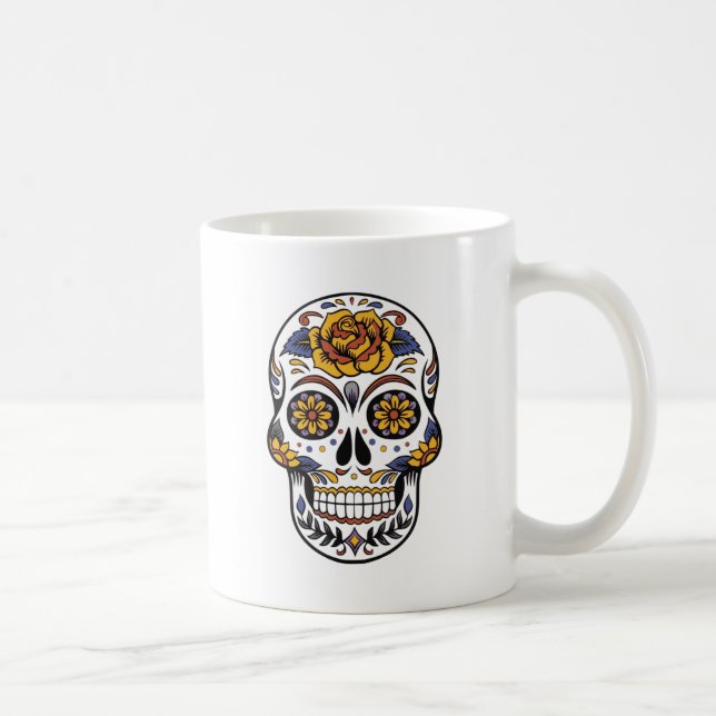 Taza De Café Día del cráneo mexicano de los muertos (Derecha)