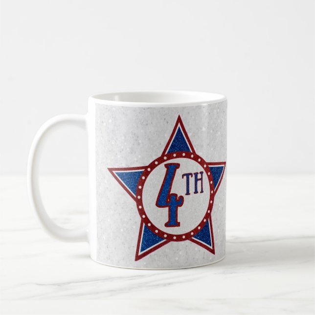 Taza De Café Día del Glitter 4 de Julio (Izquierda)