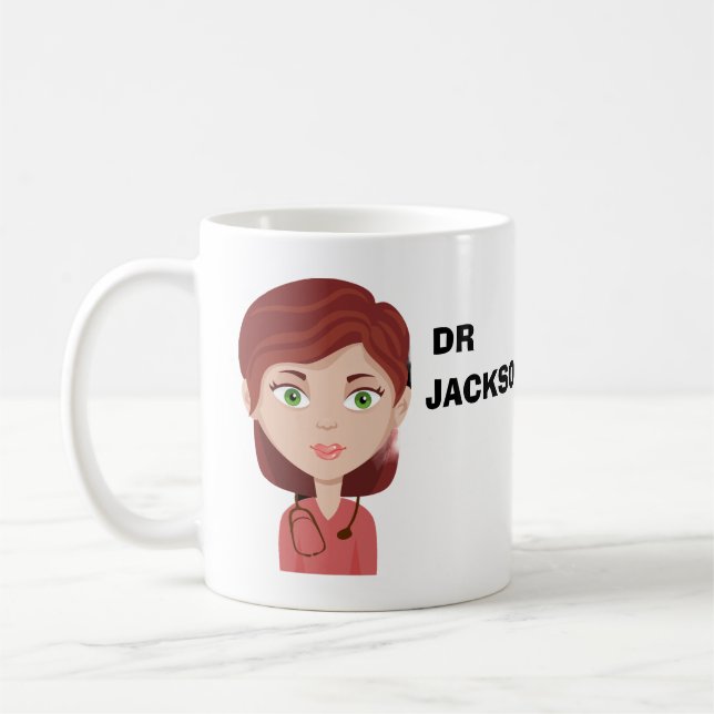 Taza De Café Día del médica de avatar personalizado personaliza (Izquierda)