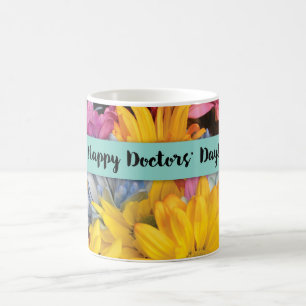 Taza De Café Día del Médico Gracias Gerbera Daisies