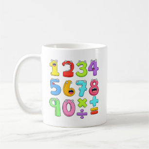 Taza De Café Día del Número Números Coloridos Diseño Matemático
