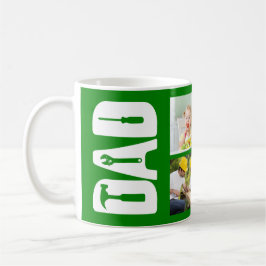 Taza De Café Día del Padre 6 Foto Keepsake Handyman Dad Green