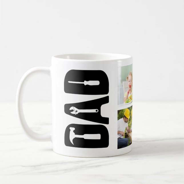 Taza De Café Día del Padre 6 Foto Keepsake Handyman Dad White (Izquierda)
