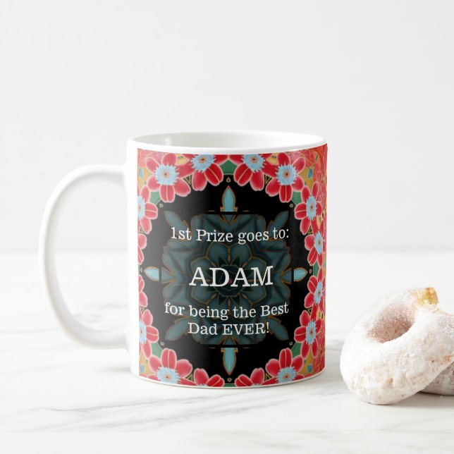 TAZA DE CAFÉ DÍA DEL PADRE - BOCA PERSONALIZADA - PRIMER PREMIO (Con donut)