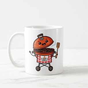 Taza De Café Día del Padre Chef Parrilla Kawaii Lindo