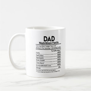 Taza De Café Día del Padre con etiqueta nutricional