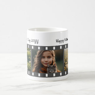 Taza De Café Día del Padre con foto de tres imágenes