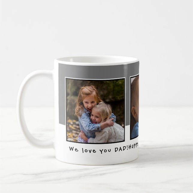 Taza De Café Día del Padre de Fotos Personalizado 3 (Izquierda)