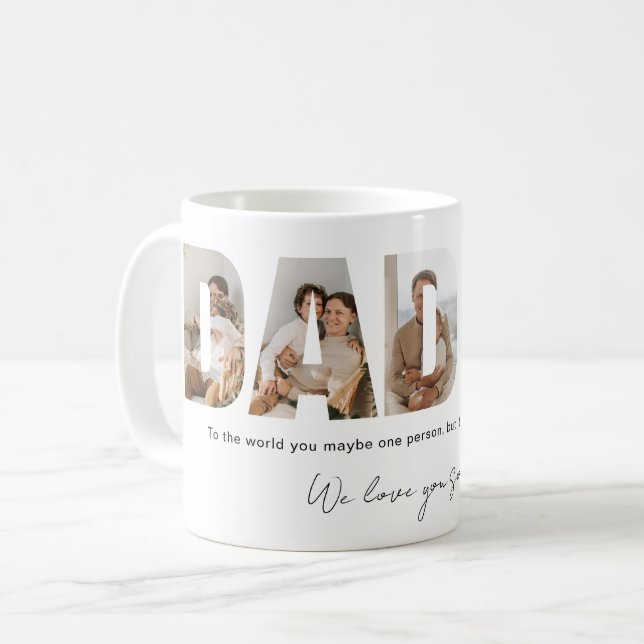 Taza De Café Día del padre de papá Collage de fotos (Anverso izquierdo)